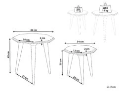 Set Of 2 Wooden Side Tables Blue KANRI -Furniture Store undef src sa picid 852201 type whitesh image