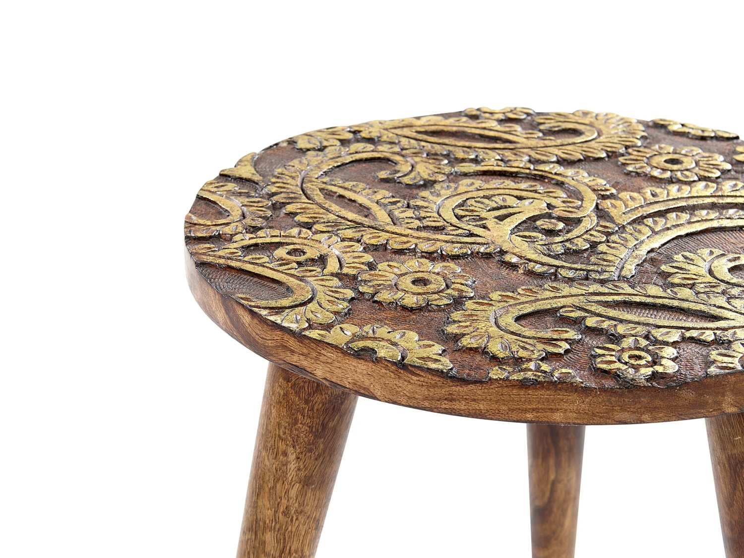 Set Of 2 Mango Wood Side Tables Dark And Gold CHANPI - Image 5