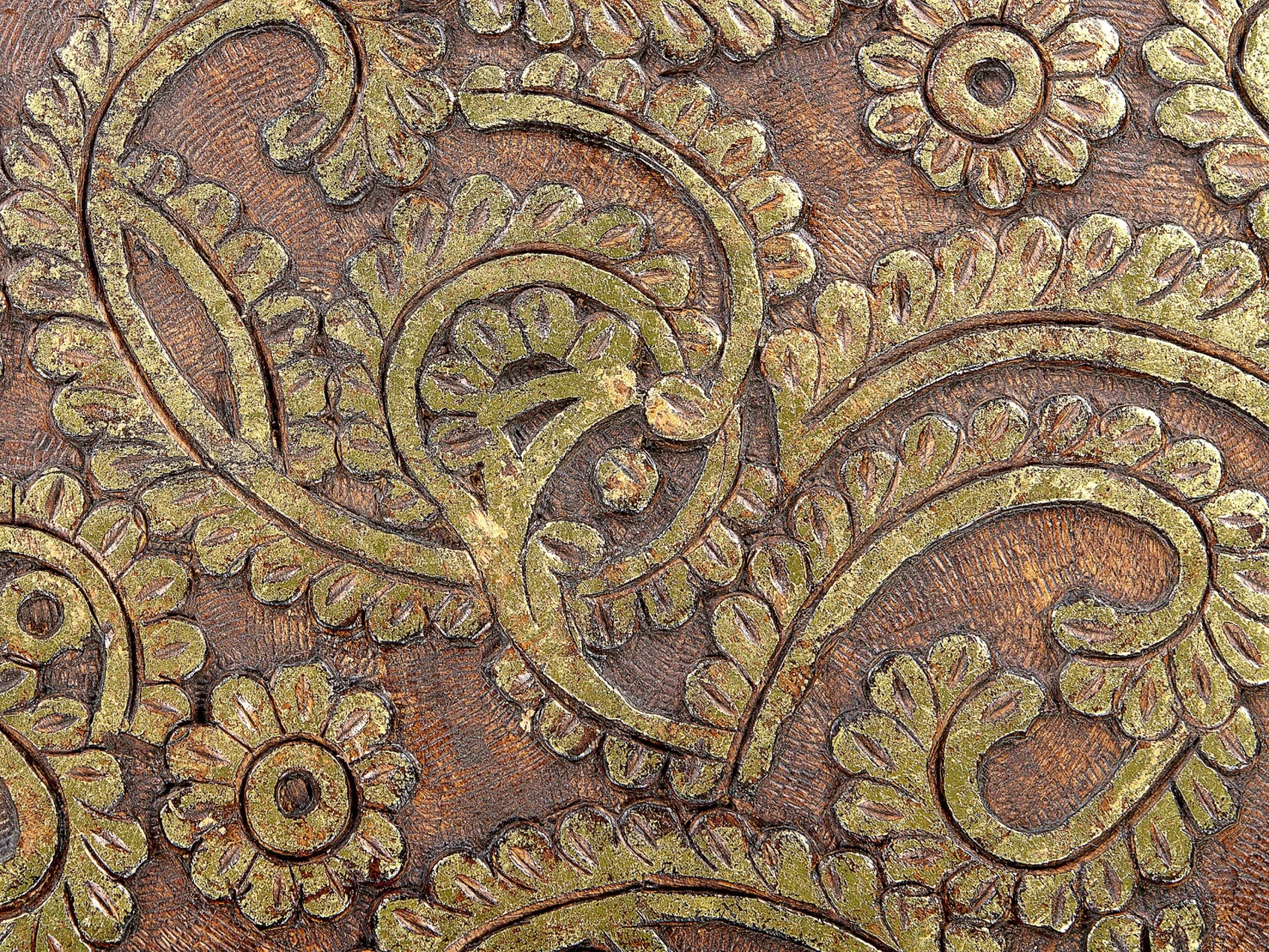 Set Of 2 Mango Wood Side Tables Dark And Gold CHANPI - Image 7