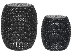Set Of 2 Accent Side Tables Black UHANA