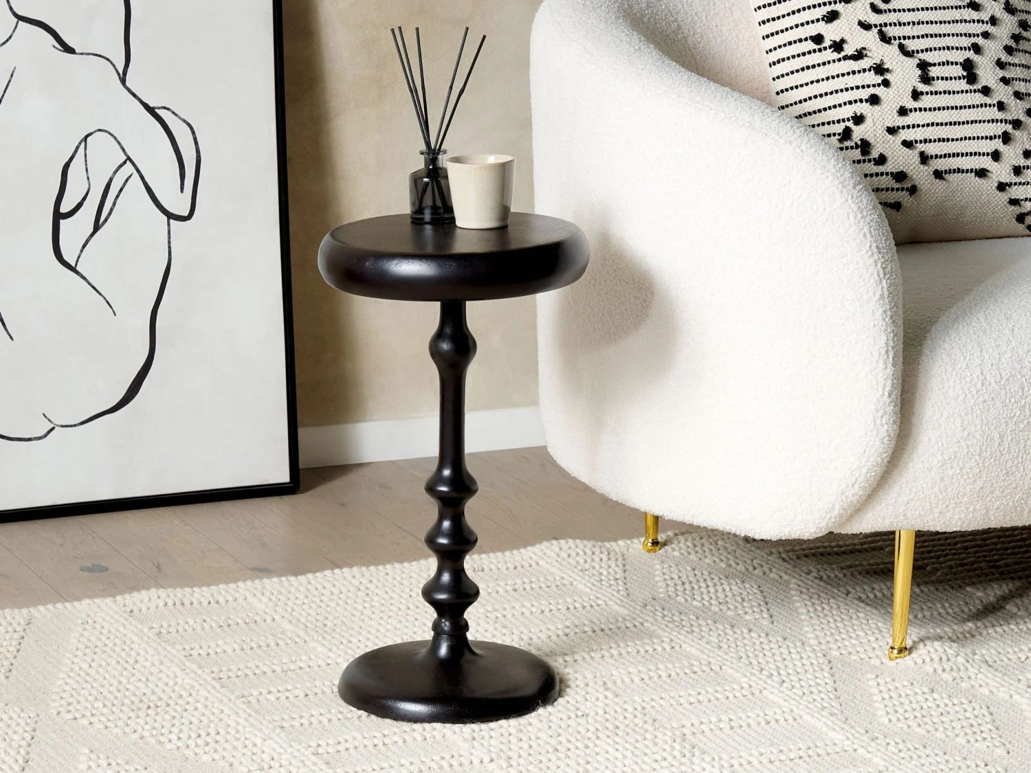 Metal Side Table Black ATAPO - Image 2