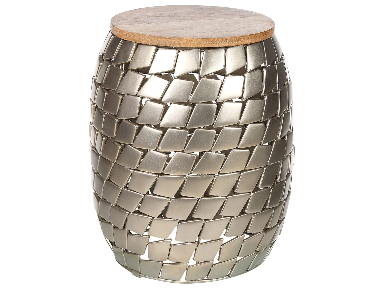 Mango Wood Side Table Light And Silver JABIRU